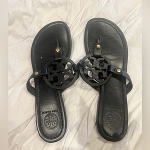 Tory Burch Slides Miller logo leather size 10